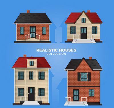 矢量建筑景觀 勾勒房屋之美，呈現整潔與逼真的視覺藝術